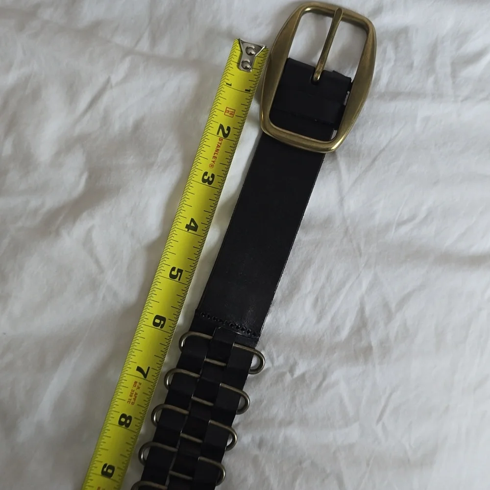Linea Pelle Black and Gold Chain Belt Size  Medium
